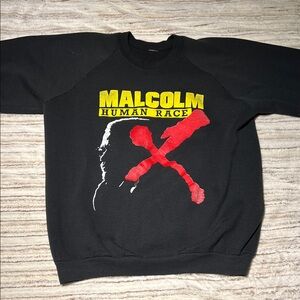 Black Malcolm X Graphic Sweater